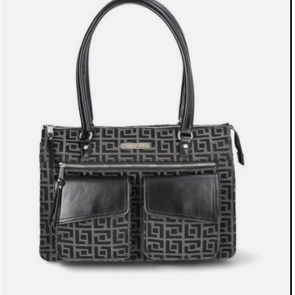 Black and Gray Geometric Patterned Women's Bag - Picture 1 of 3